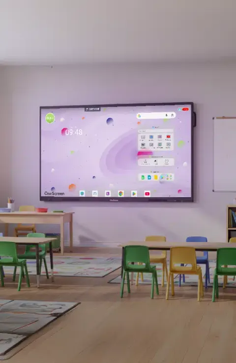 Pantalla interactiva OneScreen Core instalada en un aula de clases